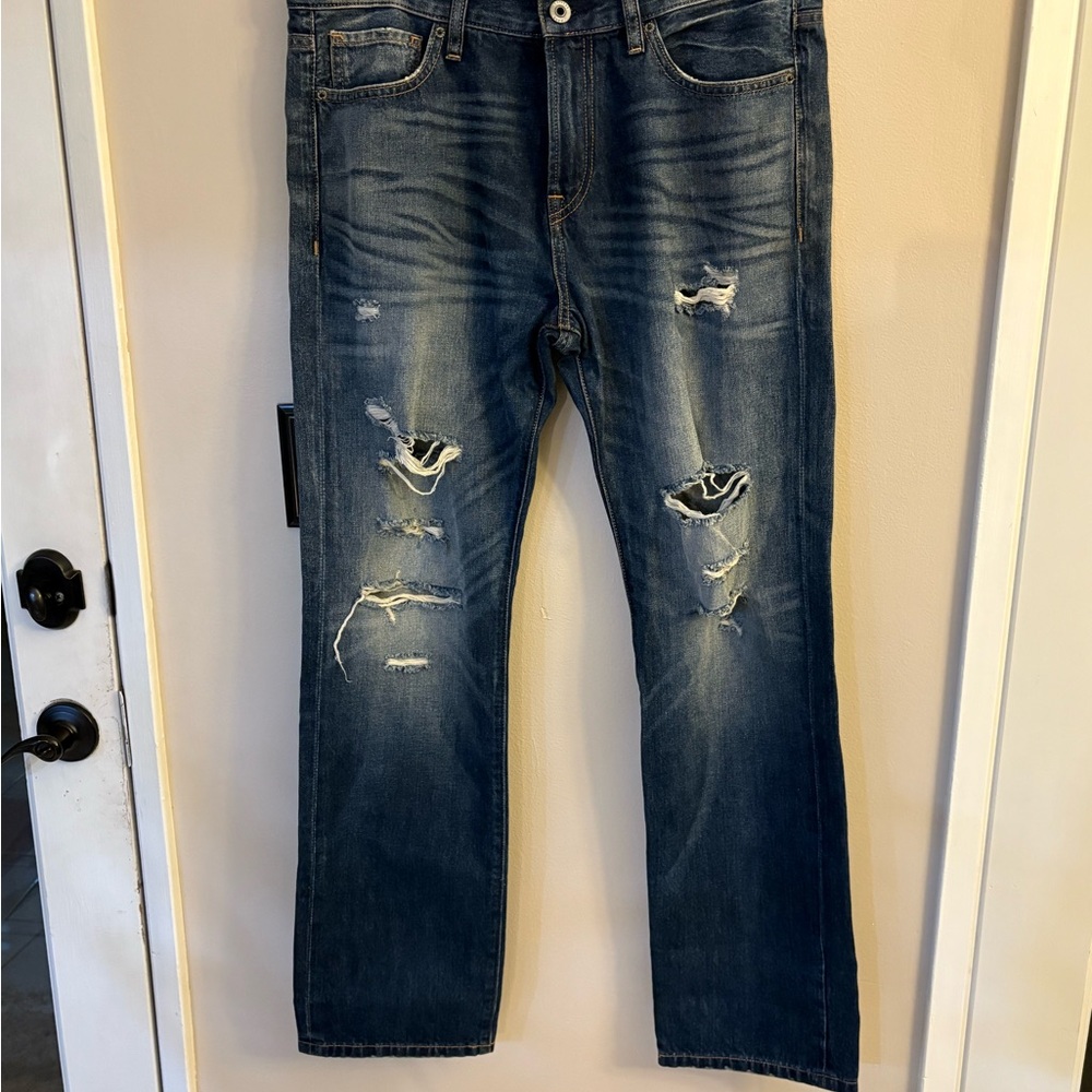 Express Distressed Blue Denim Jeans
